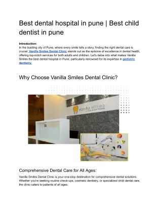 Best dental hospital in pune _ Best child dentist in pune