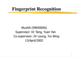 Fingerprint Recognition