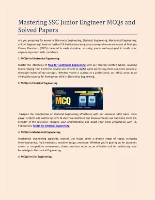 Mastering SSC Junior Engineer MCQs and Solved Papers (1)
