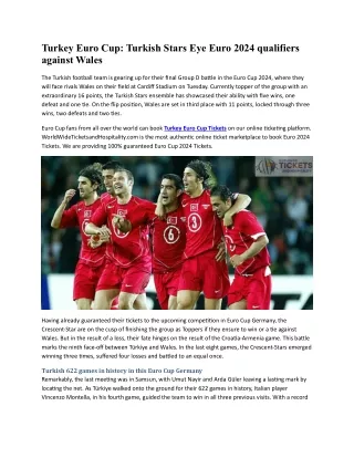Turkey Euro Cup Turkish Stars Eye Euro Cup 2024 qualifiers against Wales