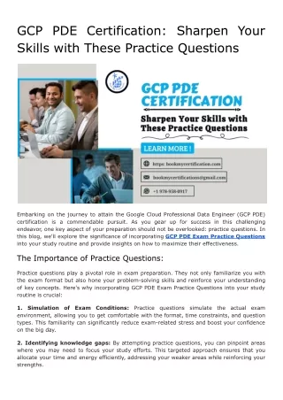 GCP PDE Certification_ Sharpen Your Skills with These Practice Questions