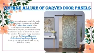 Vintage Allure of Carved Door Panels