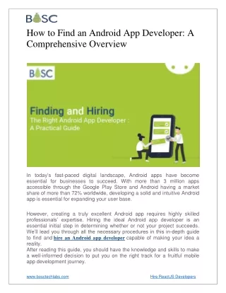 Hire Android App Developer Guide Finding the Perfect Fit