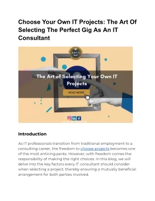 Choose Your Own IT Projects_ The Art Of Selecting The Perfect Gig As An IT Consultant