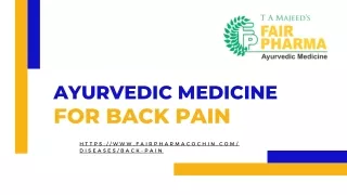 Ayurvedic Medicine For Back Pain