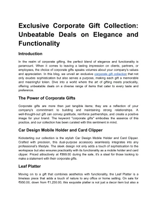 Exclusive Corporate Gift Collection_ Unbeatable Deals on Elegance and Functionality