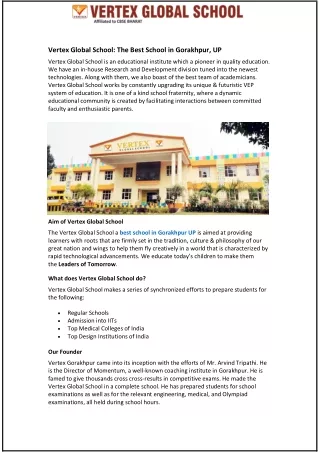 Vertex Global: The Best School in Gorakhpur, UP