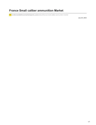France Small caliber ammunition Market