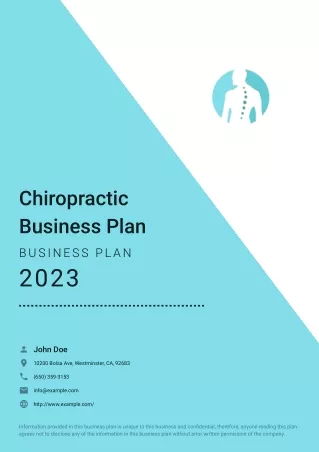 Chiropractic Business Plan