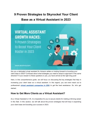 9 Proven Strategies to Skyrocket Your Client Base as a Virtual Assistant in 2023