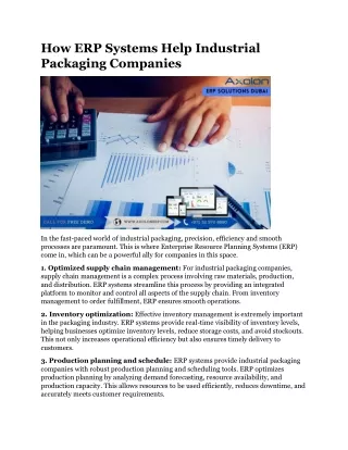 How ERP Systems Help Industrial Packaging Companies