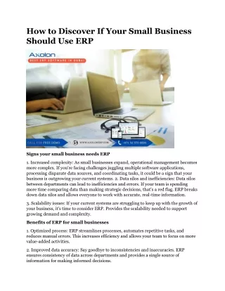 How to Discover If Your Small Business Should Use ERP