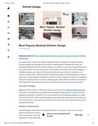 Most Popular Modular Kitchen Design