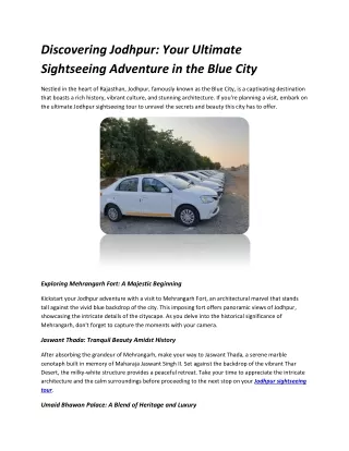 Discovering Jodhpur
