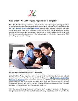 Kros Check - Pvt Ltd Company Registration in Bangalore