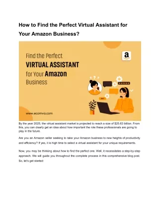 How to Find the Perfect Virtual Assistant for Your Amazon Business?