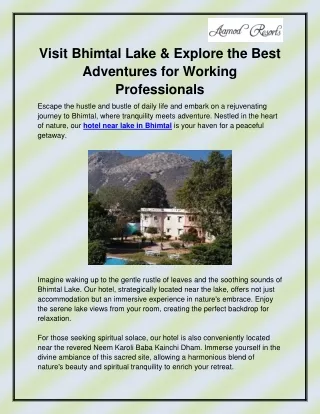 Hotel near lake in Bhimtal