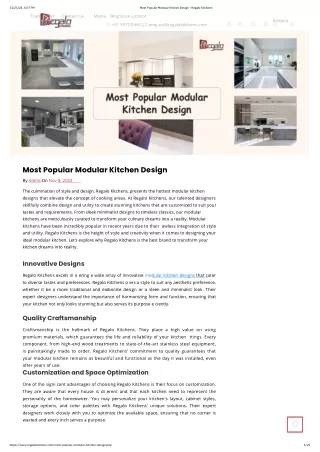 Most Popular Modular Kitchen Design