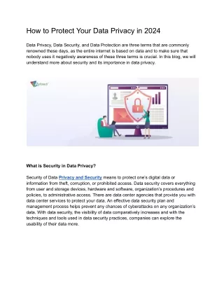How to Secure Data Privacy in 2024