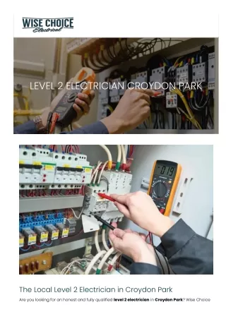 Level 2 Electrician Croydon Park