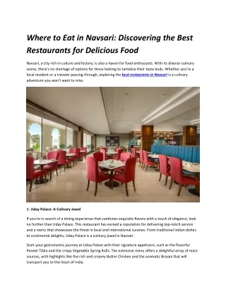 Where to Eat in Navsari
