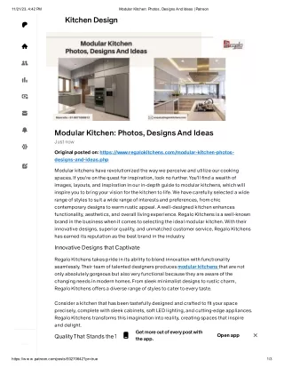 Modular Kitchen: Photos, Designs And Ideas