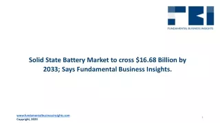 Solid State Battery Market Size 2024-2033