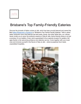 Brisbane's Top Family-Friendly Eateries