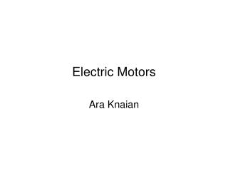 Electric Motors