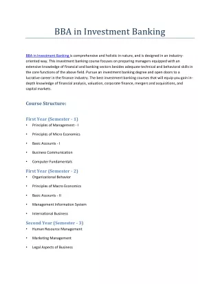 BBA in Investment Banking pdf.