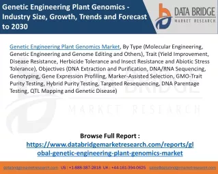 Genetic Engineering Plant Genomics Market