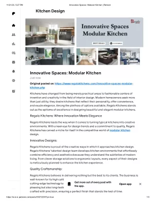 Innovative Spaces: Modular Kitchen
