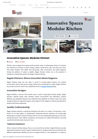 Innovative Spaces: Modular Kitchen
