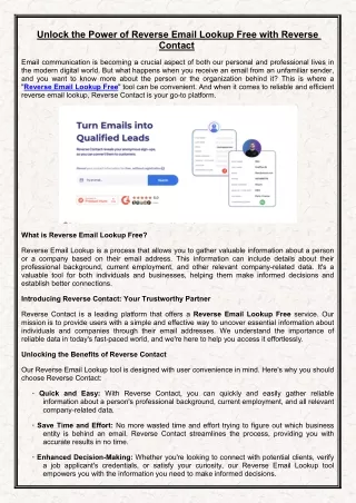 Unlock the Power of Reverse Email Lookup Free with