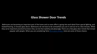 Glass Shower Door Trends