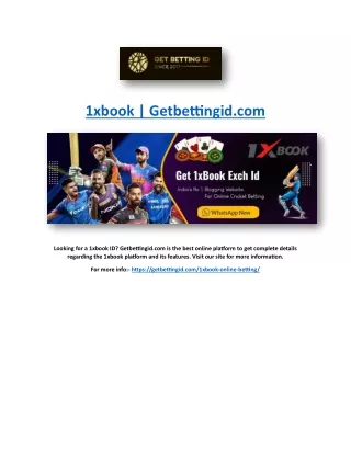 1xbook | Getbettingid.com