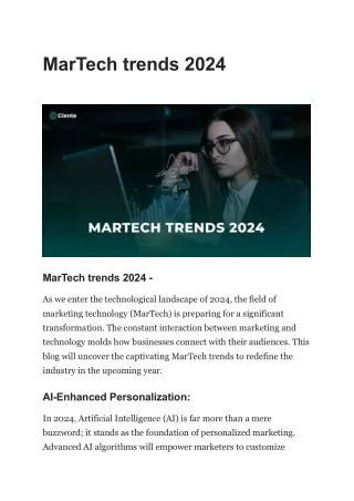 MarTech trends 2024