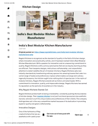 India’s Best Modular Kitchen Manufacturer