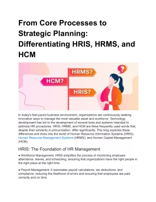 From Core Processes to Strategic Planning_ Differentiating HRIS, HRMS, and HCM
