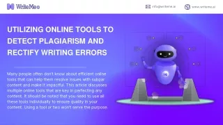 UTILIZING ONLINE TOOLS TO DETECT PLAGIARISM