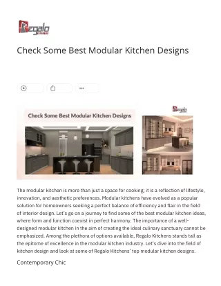 Check Some Best Modular Kitchen Designs