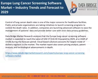 Europe Lung Cancer Screening Software Market – Industry Trends and Forecast to 2029