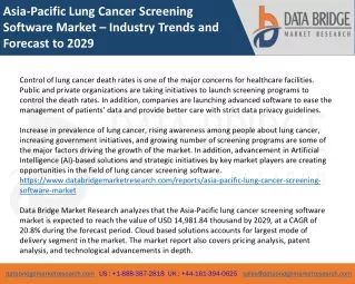 Asia-Pacific Lung Cancer Screening Software Market – Industry Trends and Forecast to 2029