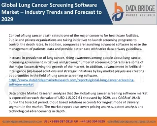 Global Lung Cancer Screening Software Market – Industry Trends and Forecast to 2029