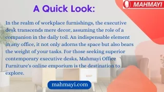 Buy Modern Executive Desks for Office Get High-End Executive Desks from Mahmayi Office Furniture