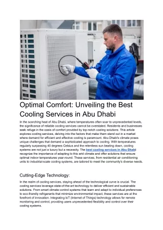 Optimal Comfort_ Unveiling the Best Cooling Services in Abu Dhabi (1)