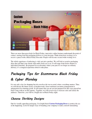 Custom packaging boxing cyber manday & black friday