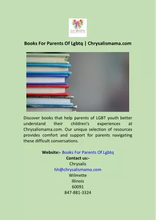 Books For Parents Of Lgbtq  Chrysalismama.com