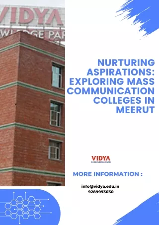 Nurturing Aspirations Exploring Mass Communication Colleges in Meerut