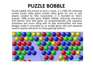 Puzzle Bubble Shooter Video Game